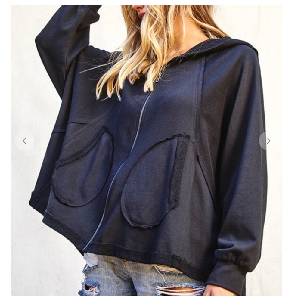 Carelle Fabulous Solid Terry Fabric Zipper Hoodie - Picture 9 of 9